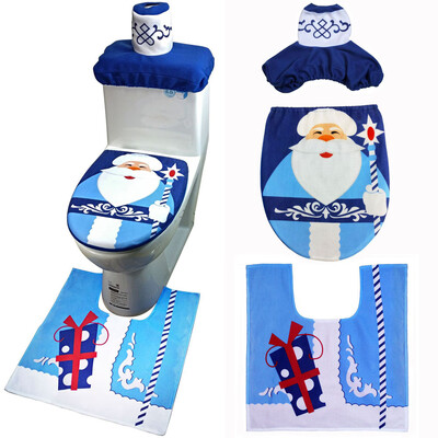 

〖Follure〗3PCS Set Fancy Snowman Toilet Seat Cover&Rug Bathroom Set Christmas Decor