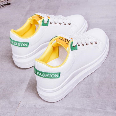 

DIWEINI 2019 Women Casual Shoes New Women Sneakers Fashion Breathable PU Leather Platform White Women Shoes Soft Footwears