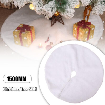 

Christmas Tree Skirt White Plush Christmas Tree Carpet Christmas Decoration