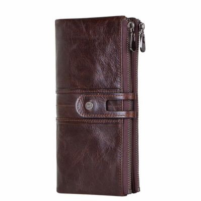 

ZY Womens wallet Large Capacity Luxury Wax Genuine Leather Clutch Wallet Card Holder Organizer Ladies Purse