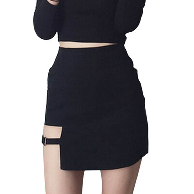 

autumn winter women set sexy long sleeve Sexy crop top high waist stretch Skirt 2 pcs Streetwear Punk Korean Clothes Harajuku
