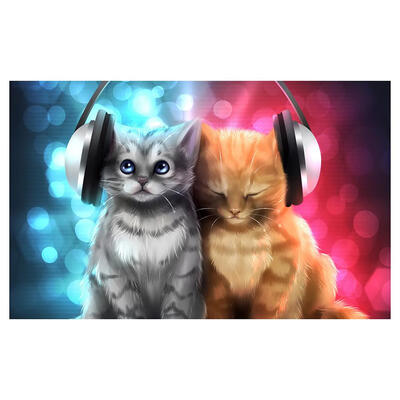 

5D DIY Full Drill Diamond Painting Music Cat Lovers Cross Stitch Embroidery