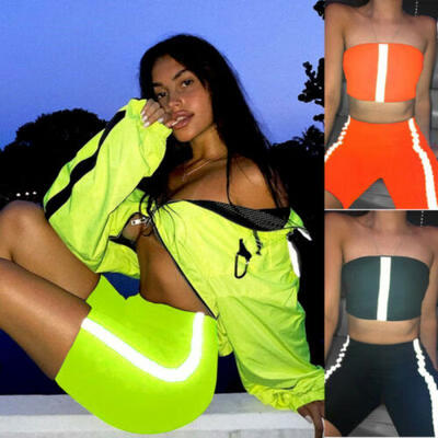 

US Women 2 Piece Outfits Sleeveless Crop Top Pants Set Casual Jumpsuit Rompers