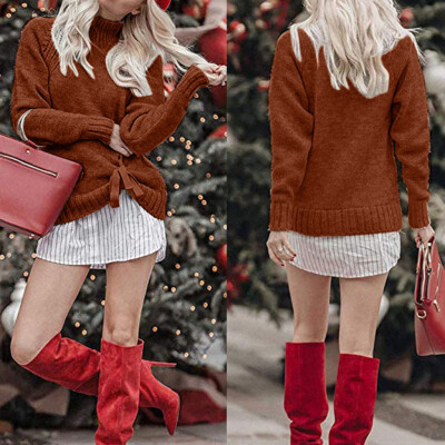 

〖Follure〗Fashion Winter Women Casual Solid Long Sleeve High Collar Lazy Loose Sweater