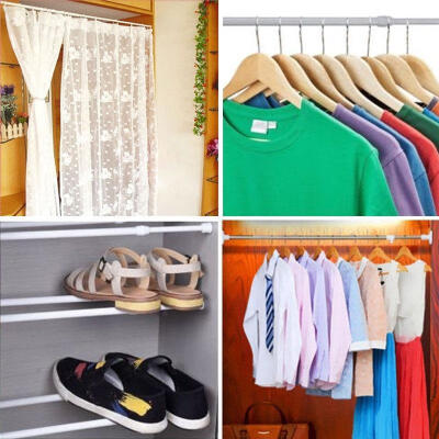 

Useful Extendable Telescopic Spring Net Voile Tension Curtain Rail Loaded Rod