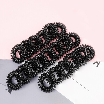 

Nika NIKA telephone line hair ring hair rope high elastic black rubber band trumpet 20