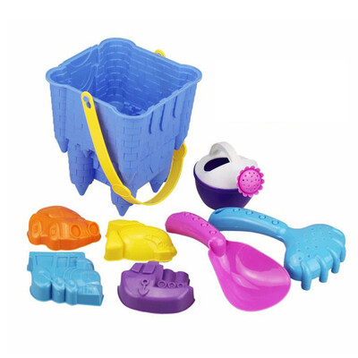 

YIWULA8PCS Sand Beach Kids Beach Castle Bucket Spade Shovel Rake Water Tools Toys