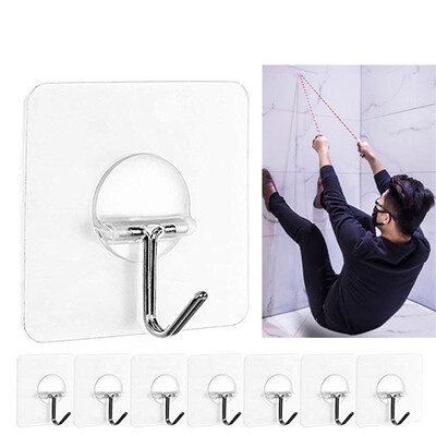 

Siaonvr Strong Transparent Suction Cup Sucker Wall Hooks Hanger For Kitchen Bathroom 8pc