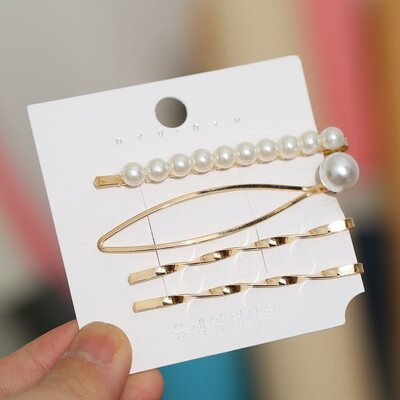 

Trendy Summer Pearl Metal Hair Clips Set For Women Hair Barrette Fashion Hairpins Handmade Beauty Accessories