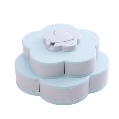 

Double-deck Rotary Storage Box Flower Design Wedding Snack Fruit Candy Box