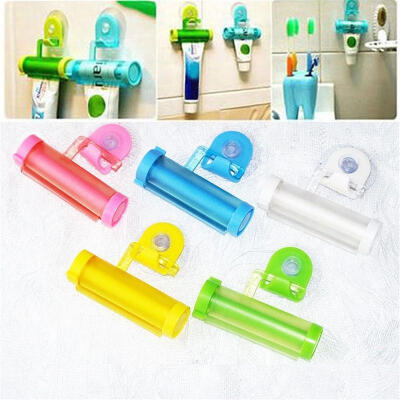 

Colorful Plastic Rolling Tube Squeezer Toothpaste Easy Dispenser Bathroom Holder