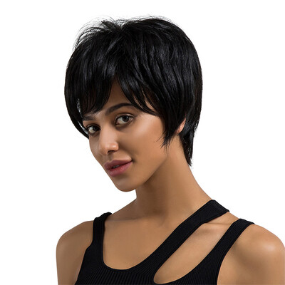 

〖Follure〗Women Ladies Real Natural Short Straight Hair Wigs Cosplay Full Wig