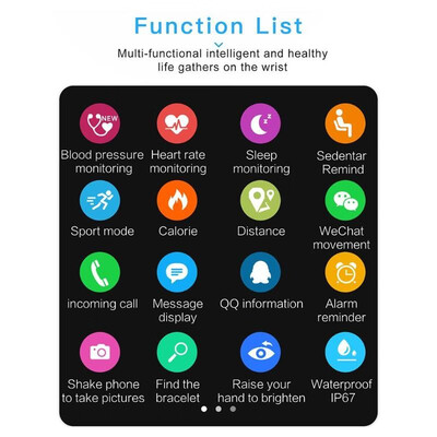 

A6 Smartband Bluetooth Sport Heart Rate Blood Pressure Oxygen Sleep Monitor