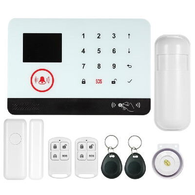 

433MHz Wireless WIFI GSM SMS Auto-dial Alarm Security System LCD Display Door Sensor PIR Motion Sensor Phone APP Remote Control