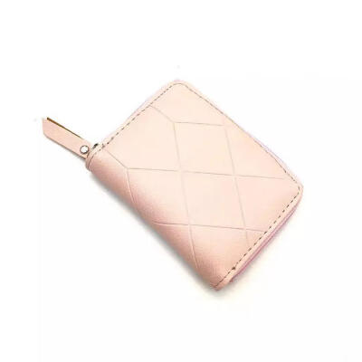 

Fashion Portable Small Rhombic Pattern PU Leather Zipper Card Pocket Holder Wallet Purse Pouch Bag For Women