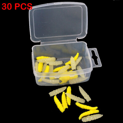 

Saidsome 30pcs Soft Bait Plastic Bionic Worms Bread Insects Fishing Lures Maggot Grub New fishing bait fishing lure