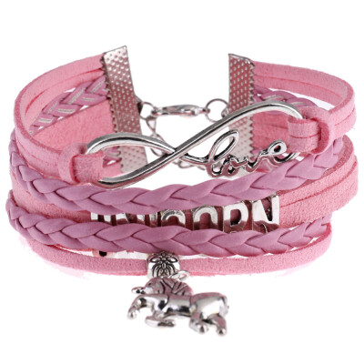 

Unicorn Pendant Weaving Multi-Layer Multicolour Bracelet Creative Alloy Bracelet