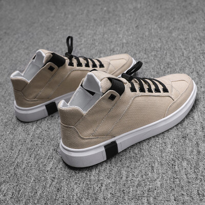 

Summer 2019 new high-heeled canvas shoes mens Korean version of 100 trendy shoes leisure trend Gao Bang autumn network celebrity