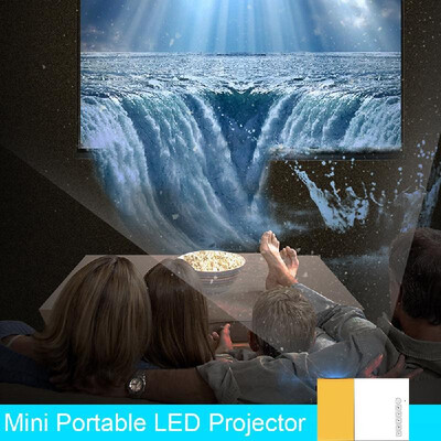 

FW1S YG300 LED Projector 1080P Projection Machine with USB HD AV TF Card Slot Mini Pocket Remote Controller for Laptop PC EU Plug