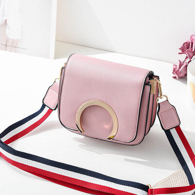

Simple small square bag wild student Han Feng small bag shoulder diagonal wide shoulder strap ladies bag