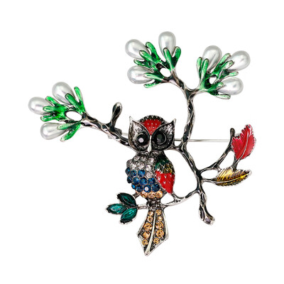 

Women Men Antique Rhinestone Branch Leaf Brooches Pins Cartoon Alloy Breastpin Clothes Decor Jewelry