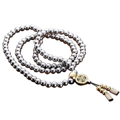 

Stainless Steel EDC Outdoor Buddha Beads Bracelet Self-defense Protection