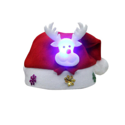 

Gobestart Adult LED Christmas Hat Santa Claus Reindeer Snowman Xmas Gifts Cap