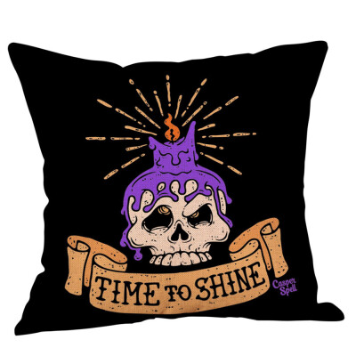 

Toponeto Happy Halloween Pillow Cases Linen Sofa Cushion Cover Home Decor