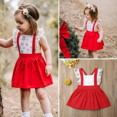 

Christmas Toddler Baby Girl Sleeveless Sequin Snowflake Ruffle Dress Clothes Set