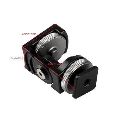 

Aluminum Alloy Mini Cold Shoe Mount Connecter Adapter Adjustable Shooting Angle with 14 Inch Screw Mount for Video Light Micropho