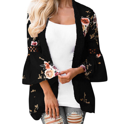 

Roseonmyhand Women Lace Floral Open Cape Casual Coat Blouse kimono Jacket Cardigan