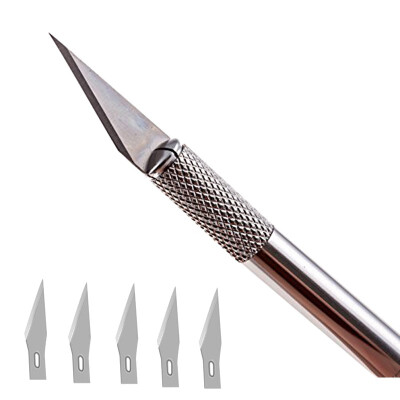 

Metal Handle Scalpel 6 PCS Blade Repair Knife Wood Paper Cutter Craft Pen Knives Engraving DIY Hand Tools