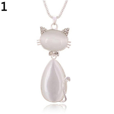 

Women Fashion Sweater Chain Necklace Rhinestone Cat Swan Owl Pendant Jewelry Gift