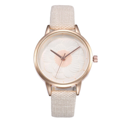 

Creative lady 3D flower dial fashion simple quartz watch student watch female model generation