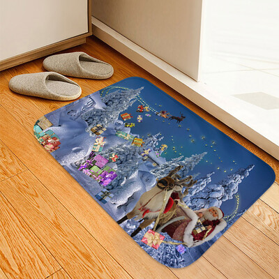 

Siaonvr Christmas Carpet Kitchen Doorway Bathroom Floor Carpet Floor Mat Print 40x60cm