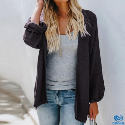 

Fashionable Comfortable Women&acutes Long Sleeve Knit Cardigan Jacket Casual Loose Sweater