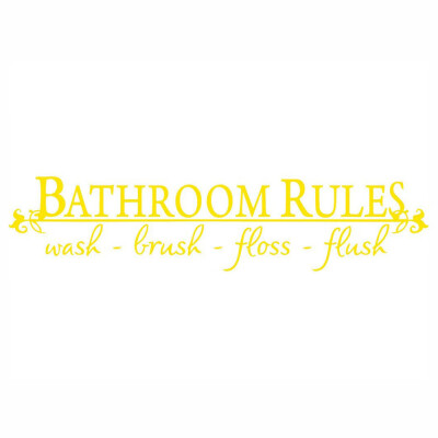 

Toponeto BATHROOM RULES Wash Brush Floss Flush Quote Saying Wall Sticker For Bathroom