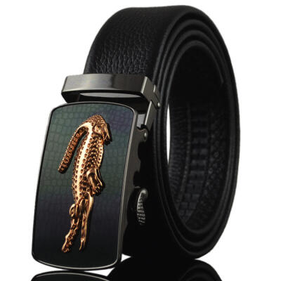 

new Cowhide Genuine Leather Belts For Men Luxury Automatic Buckle Black Cinturones Hombre designer belts mens high quality belt