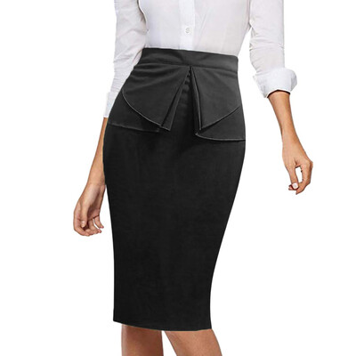 

Roseonmyhand Women Ladies Vintage Work Stretchy Office Formal Solid Slim Fit Pencil Skirt