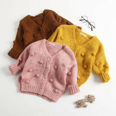 

UK Infant Kid Baby Girl Autumn Winter Clothes Knitted Coat Warm Outwear Sweater