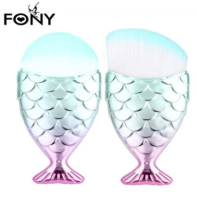 

Toponeto Fish Scale Makeup Brush Fishtail Bottom Brush Powder Blush Makeup Cosmetic Brush