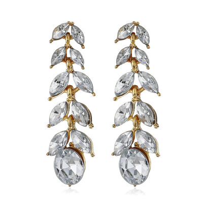 

Olaru Vintage Europe Crystal Stud Earring Women Gold Color Long Christmas Boho Earrings Ear Statement Jewelry Accessories Bijoux