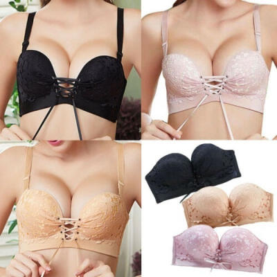 

Women Multiway Strapless Bra Boost Push up Plunge Thick Padded Lingerie Bralette