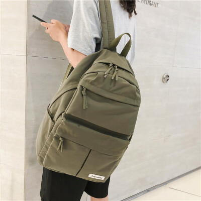 

Ins schoolbag female Korean version of high school students simple ancient Gansen double shoulder bag large capacity computer bag