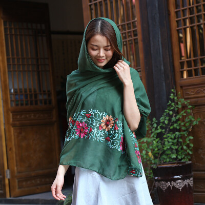 

2018 summer new cotton&linen embroidery scarf Nepal retro national wind shawl sunscreen beach towel