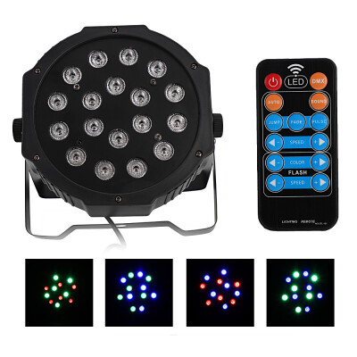 

Ktaxon 30W 18-RGB LED Par Lights for Stage Lighting with Remote High Brightness Mini Stage Lamp AC 90-250V