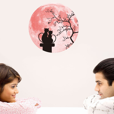 

〖Follure〗Pink Love Luminous Moon Removable Wall Sticker Home Wedding Decoration