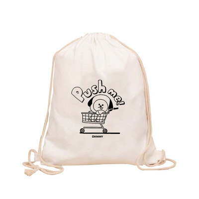 

CAR-TOBBY New Fashion Kpop BTS Top Fashion Unisex Canvas Drawstring Beam Port Backpack Shopping Bag Travel Bag