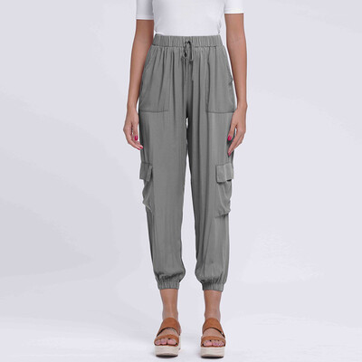 

2019 Fit Women High Waist Summer Casual Black Casual Ankle Pants Gift Size