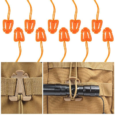 

10 Pieces Tactical Gear Strap Clip for Molle Backpack Webbing Attachments D Ring Hook Tactical Vest Belt